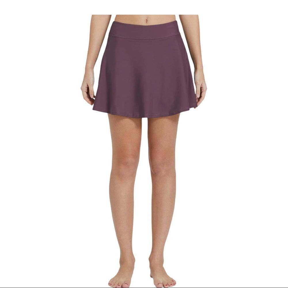 ‎Baleaf Plus Size Waterside Burgundy Modest Swim Skort Size 3XL